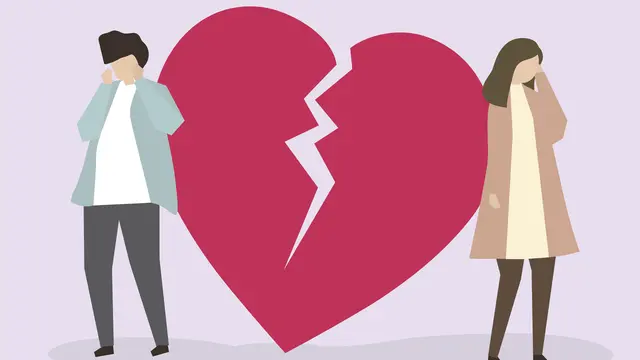 Ilustrasi perpisahan, putus cinta, mantan