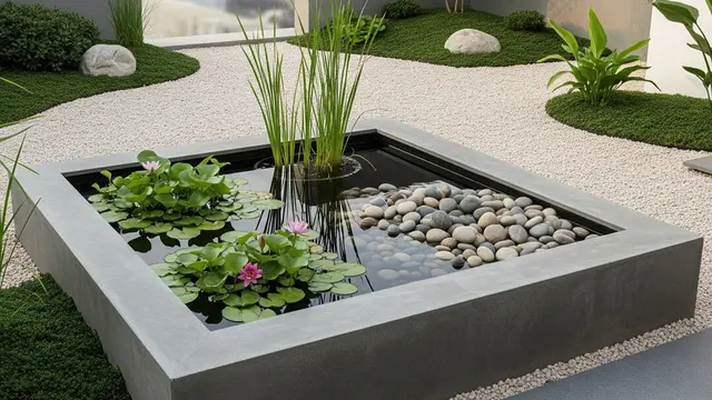Desain Kebun Mini Rumah Modern dengan Planter Box Beton