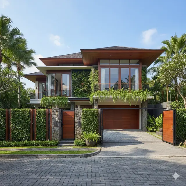 Model Rumah dengan Pagar Teh-Tehan (Foto: Gemini AI)