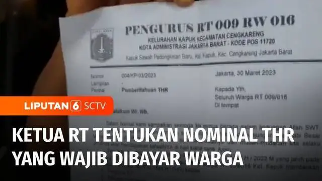 VIDEO: Pengurus RT di Cengkareng Tentukan Nominal Tunjangan Hari Raya, Warga Keberatan