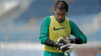 Andritany bersiap menjalani latihan Timnas Indonesia di Stadion Manahan Solo Jawa Tengah, Minggu (25/9/2016).  (Bola.com/Peksi Cahyo)