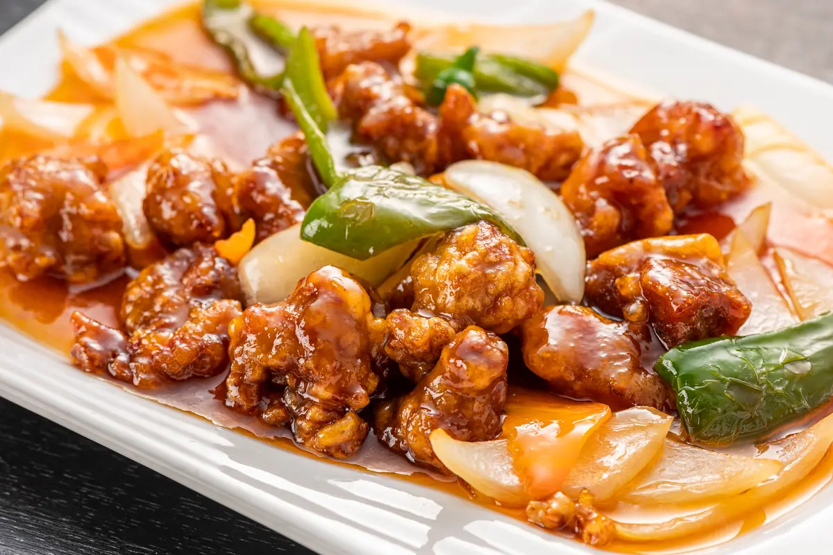 ayam jamur krispi asam manis