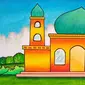 Menggambar Masjid./Youtube.com/ORY CHANNEL