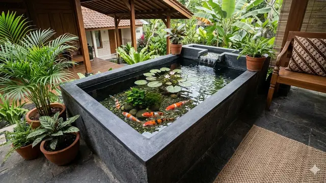 Inspirasi Kolam Ikan Kecil dengan Air Jernih Tanpa Pompa Besar