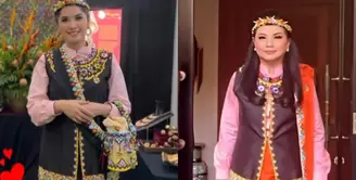 Annisa Pohan dan Yanti Airlangga Dibalut Busana hingga Aksesori khas Dayak. [Instagram]