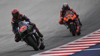 Pembalap Monster Energy Yamaha, Fabio Quartararo, harus puas meraih peringkat kedua MotoGP Austria 2022. (AFP/Vladimir Simicek)