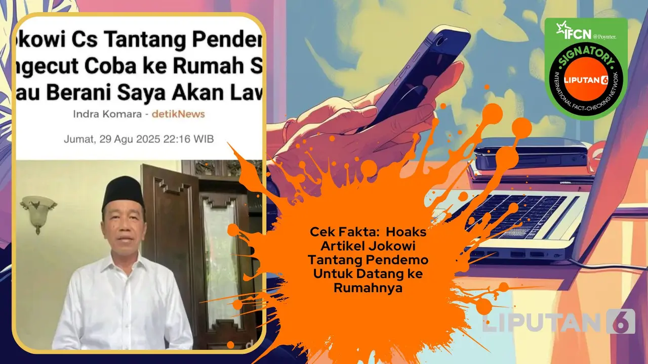 Cek fakta artikel Jokowi tantang pendemo