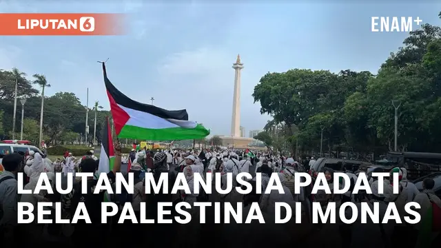 Ribuan Demonstran Ramaikan Aksi Bela Palestina di Monas