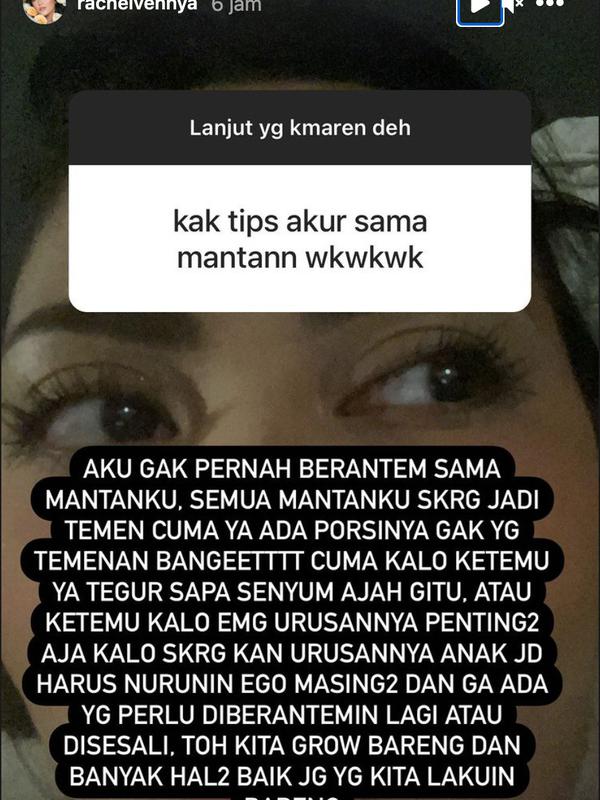 Unggahan Rachel Vennya. (Foto: Instagram @rachelvennya)