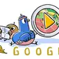 Google Doogle merayakan Olimpiade Musim Panas 2024 dengan animasi Most Searched Playground. Credit: Google Inc