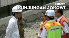 Presiden Jokowi meninjau proyek kereta api bandara, ditengah aksi demonstrasi besar di istana