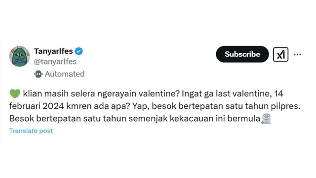 6 Cuitan Netizen Rayakan Valentine 2025 Bikin Senyum, Kilas Balik Pilpres 2024