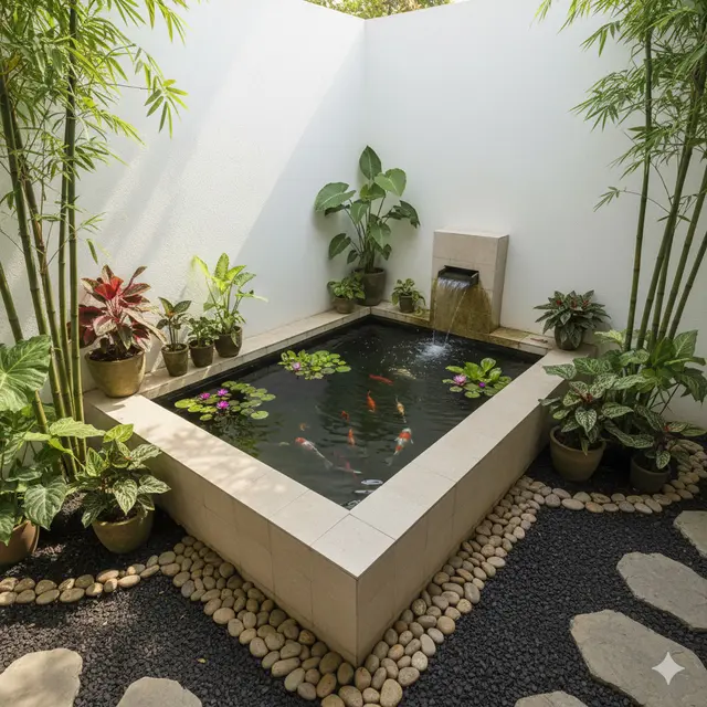 Desain Kolam Ikan Keramik Minimalis