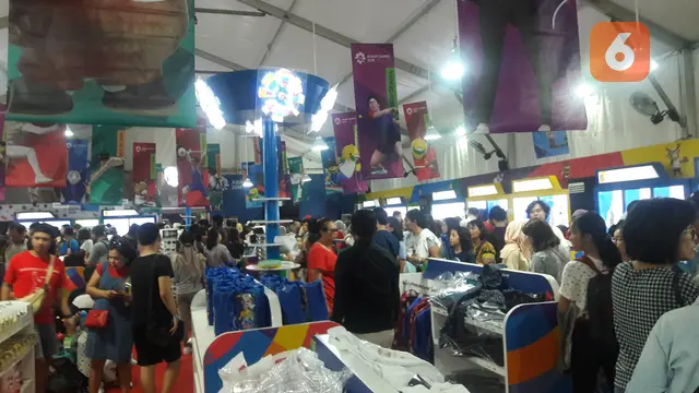 Lokasi penjualan merchandise Asian Games 2018. Foto: Liputan6.com/Bawono Yadika