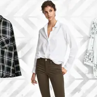 Kemeja kantor yang harganya dibawah 300 ribu. (Sumber foto: stradivarius.com, hm.com/id. DI: Nurman Abdul Hakim)