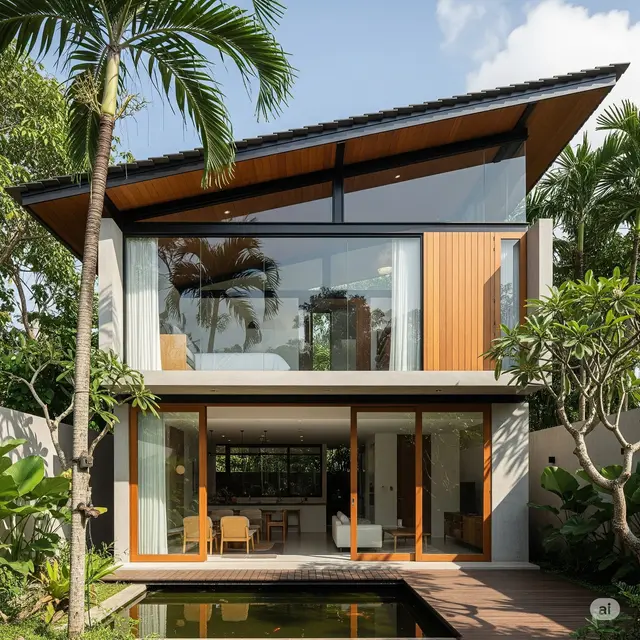 Model Rumah Modern dengan Atap Miring