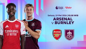 Nonton Live Streaming Arsenal vs Burnley di Liga Inggris 2025/26, Tayang di Vidio