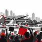 ilustrasi demo di Gedung DPR. (Liputan6.com/Djoko Poerwanto)