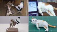 Seniman bikin patung dari aksi lucu hewan. (Sumber: Twitter/@meetissai)