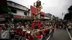 Ogoh ogoh di arak di jalan Malioboro, Yogyakarta, Selasa (8/3/2016). Menjelang Nyepi, Ogoh-ogoh akan di bakar pada upacara pangrupukan. (Liputan6.com/Boy Harjanto)