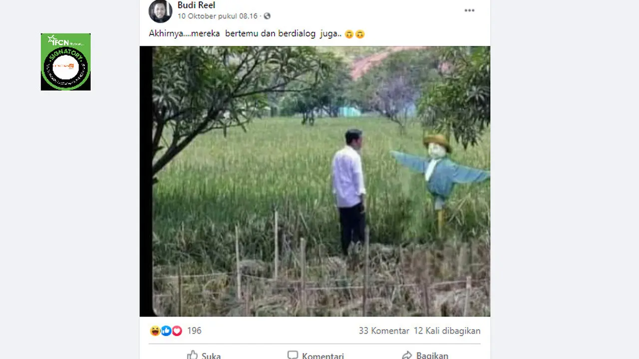 Penelusuran klaim foto Jokowi bertemu dengan orang-orangan sawah