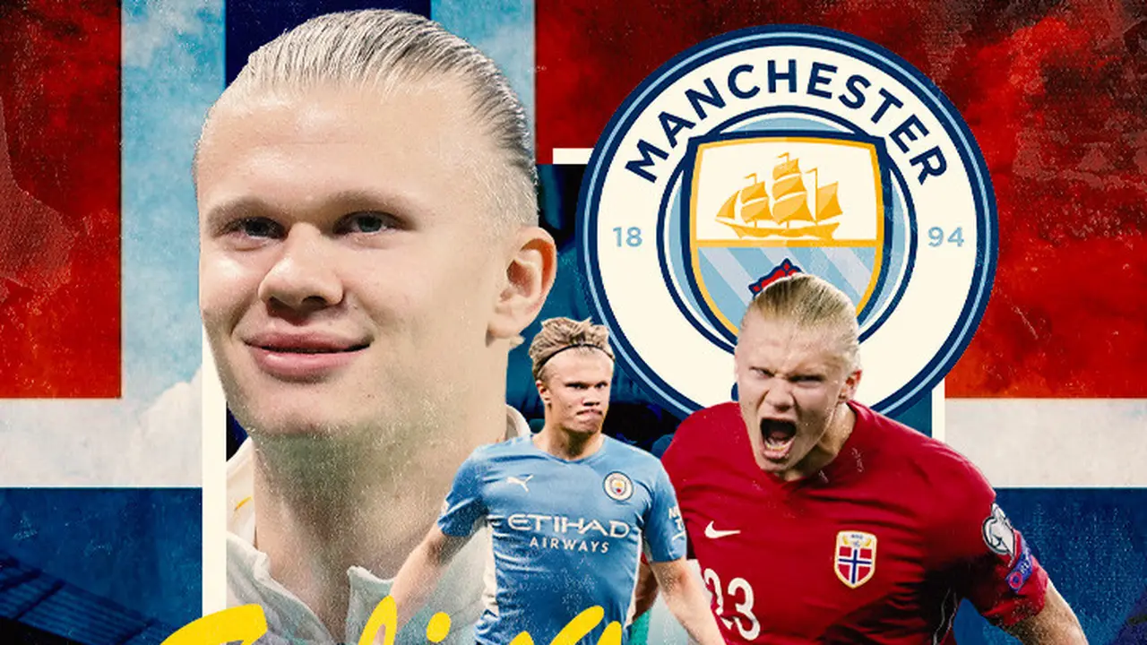 Manchester City - Ilustrasi Erling Haaland berbagai gaya