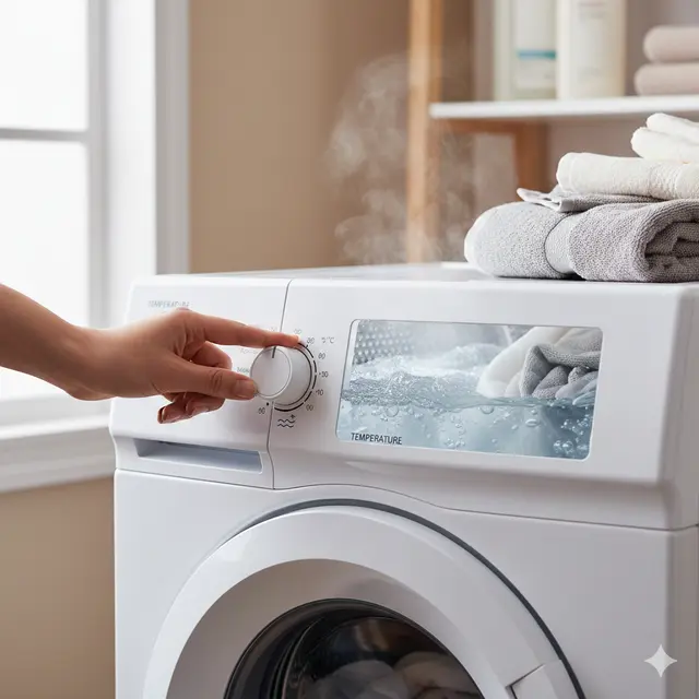 Cara Cuci Handuk Pakai Air Panas (Foto: Gemini AI)