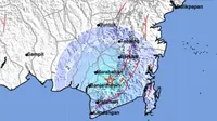 Gempa Magnitudo 4,7 mengguncang wilayah Kalimantan Selatan, Selasa (13/2/204), pukul 08:22:24 WIB. (Liputan6.com/ Dok BMKG)