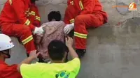 [VIDEO] Penyelamatan Dramatis Wanita Terjepit Tembok Selama 7 Jam