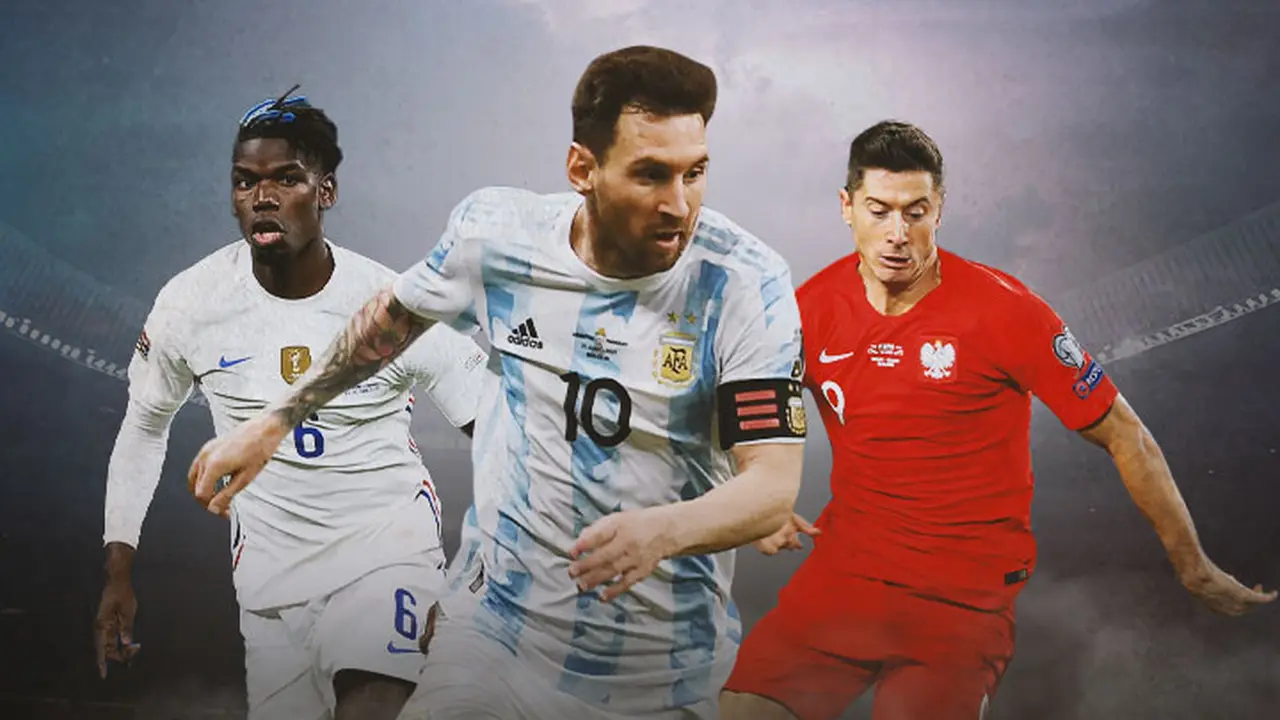 Ilustrasi - Paul Pogba, Lionel Messi, Robert Lewandowski