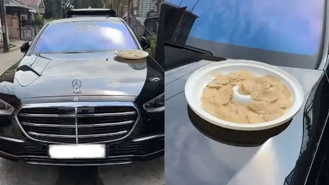 Waduh, Mobil Mewah Mercedes-Benz Jadi Jemuran Kerupuk