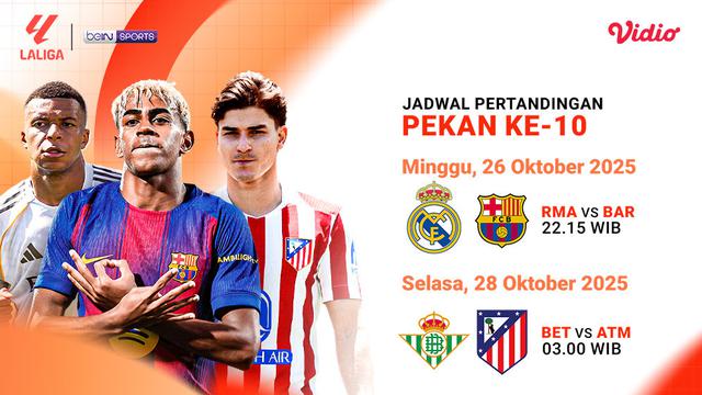 Jadwal LaLiga pekan ke-10 siaran langsung eksklusif di Vidio. (dok. vidio.com)