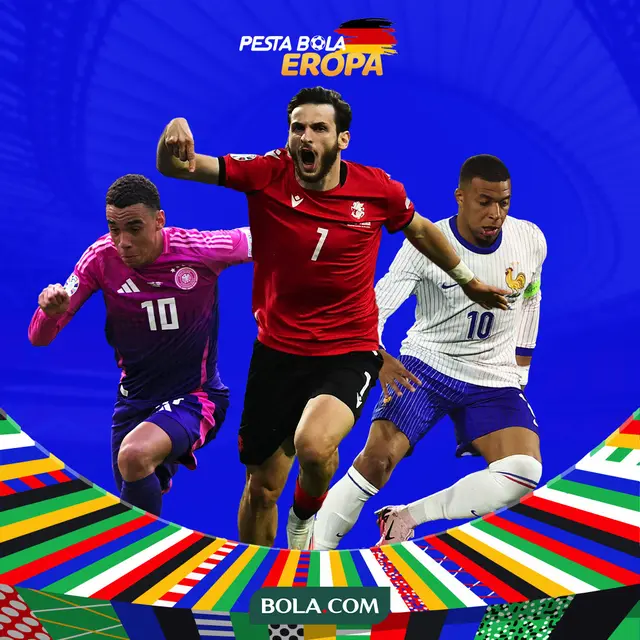 Piala Eropa 2024 - 3 Pemain Paling ok di Fase Grup Euro 2024: Jamal Musiala (Jerman), Khvicha Kvaratskhelia (Georgia), Kylian Mbappe (Prancis)