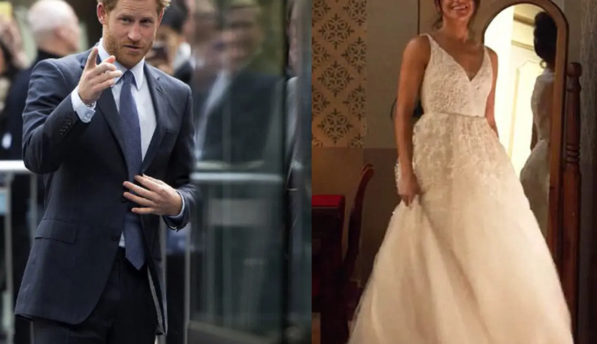 Delapan bulan menjalin cinta, Pangeran Harry dan Meghan Markle dikabarkan akan segera bertunangan dan menikah. Terbukti dengan Meghan yang terlihat tengah mengenakan gaun pengantin. (AFP/Bintang.com)