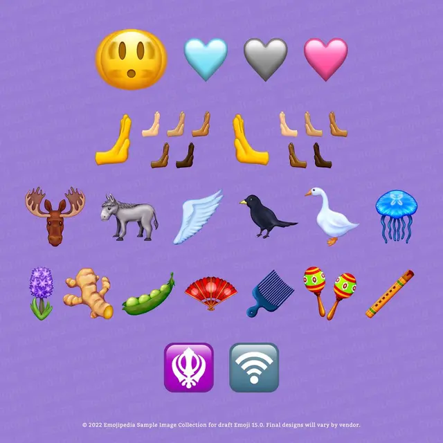 Emoji Sample Images for Emoji 15.0