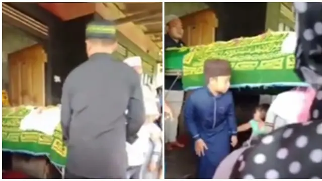 Viral Bocah Laki-laki Kumandangkan Azan di Depan Jenazah Ibunya, Bikin Terharu