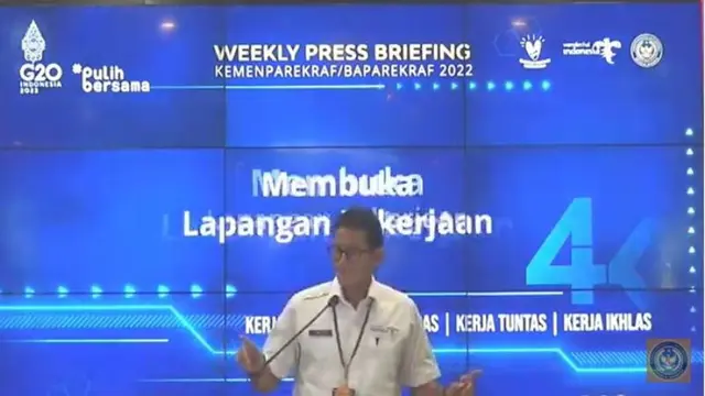 Menparekraf Sandiaga Uno di Weekly Press Briefing