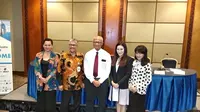 Para pengisi acara jumpa pers agenda World Post Graduate Expo yang diselenggarakan di Jakarta Convention Center pada tanggal 12-13 Mei 2018 (Liputan6.com/Happy Ferdian)