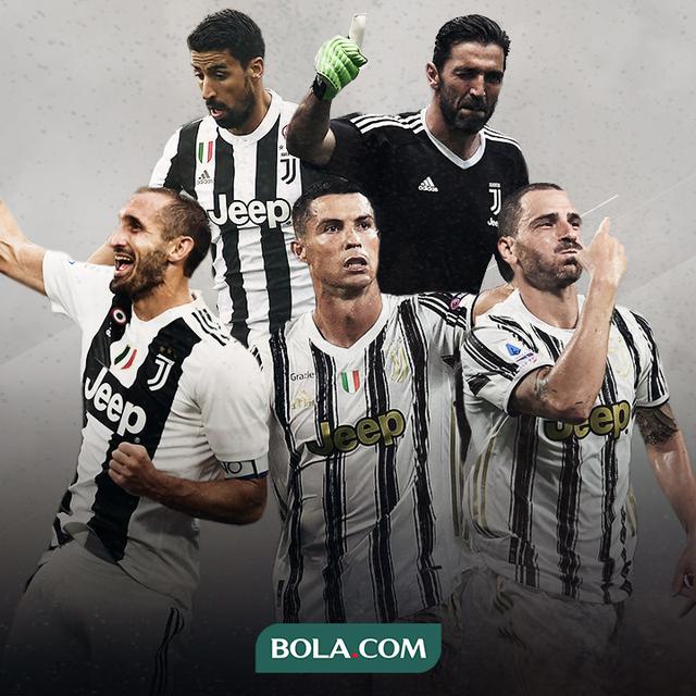 Cristiano Ronaldo, Leonardo Bonucci, Sami Khedira, Gianluigi Buffon dan Giorgio Chiellini