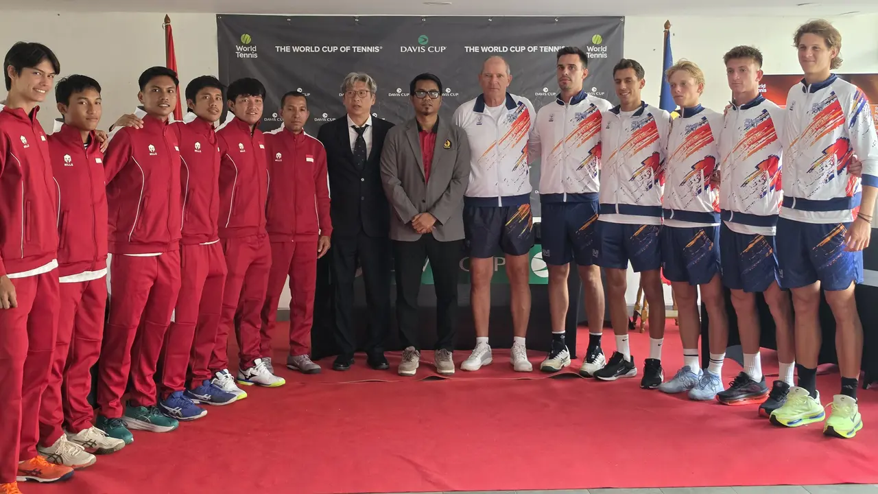 Para pemain Indonesia dan Rumania yang akan bertemu di Piala Davis 2026