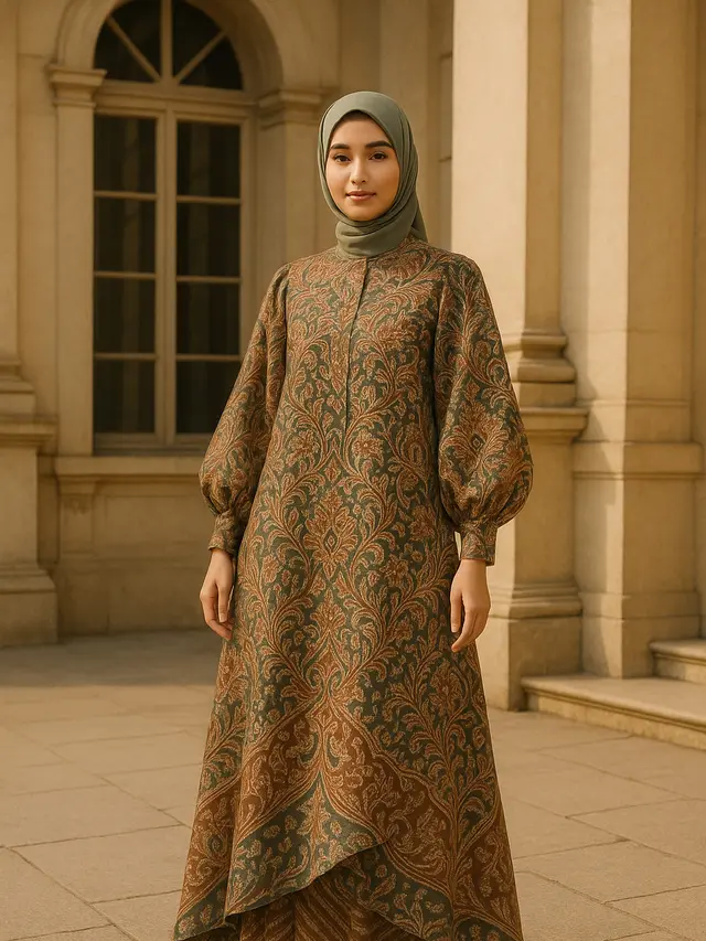 Model Baju Batik Syar’i Elegan Motif Klasik