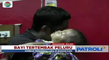 Balita perempuan berusia 1,5 tahun di Makassar terkena peluru nyasar di bagian kaki saat tengah tertidur di dalam rumah.