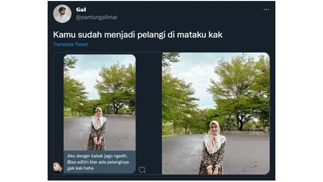 Cewek Ini Minta Fotonya Diedit Ada Pelangi, 6 Kreasi Netizen Kocak