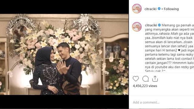 Citra Kirana dan Rezky Aditya (Foto: Instagram/@citraciki)