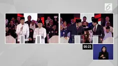 Prabowo Subianto melakukan hal unik saat debat capres cawapres. Ia sempat berjoget hingga dipijit Sandiaga Uno.