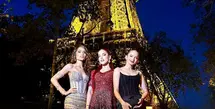 Cinta Laura, Enzy Storia, dan Tasya Farasya sama-sama tampil menawan di depan Menara Eiffel, Paris [@claurakiehl]