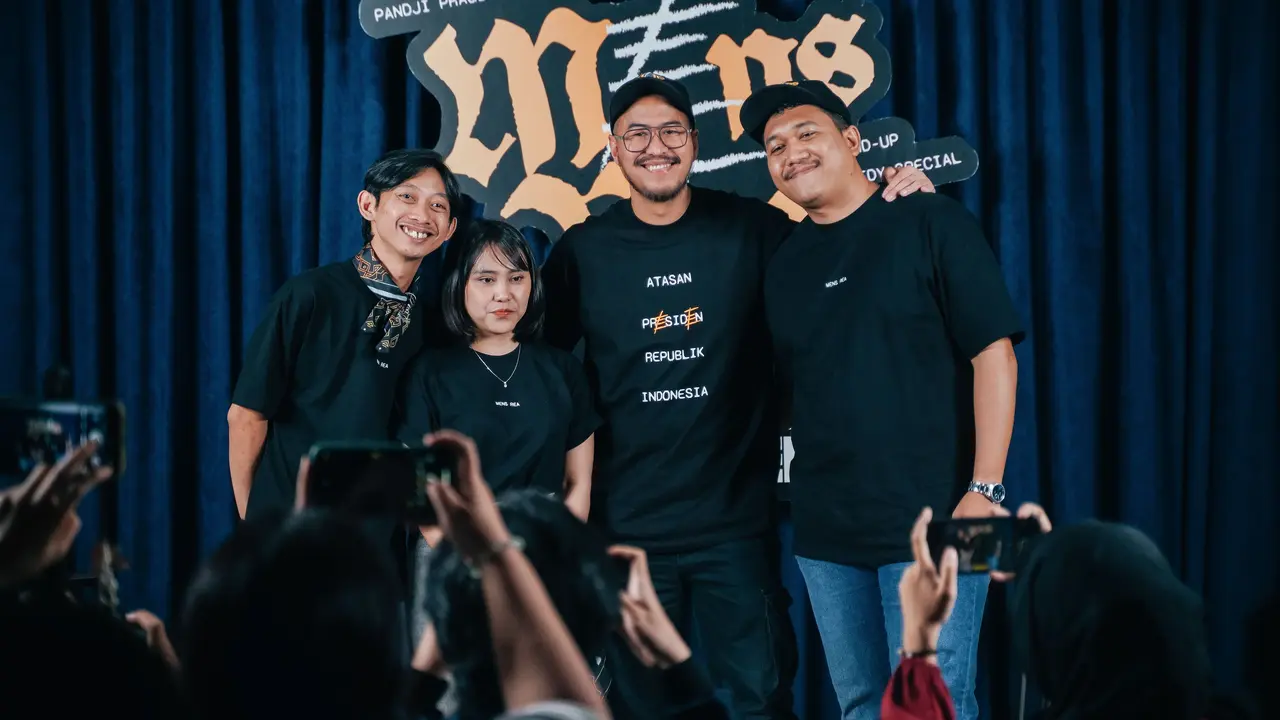 Konferensi pers Stand-up Comedy Special Mens Rea dari Pandji Pragiwaksono. (dok. Comika Company)