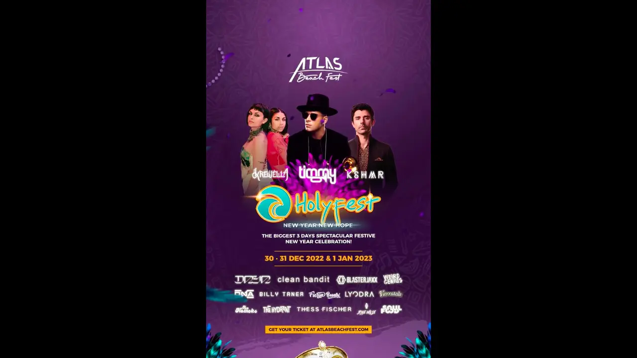 Clean Bandit, Niki Zefanya, Hingga Timmy Trumpet Meriahkan Festival Tahun Baru Tiga Hari Nonstop di Atlas Beach Club Bali
