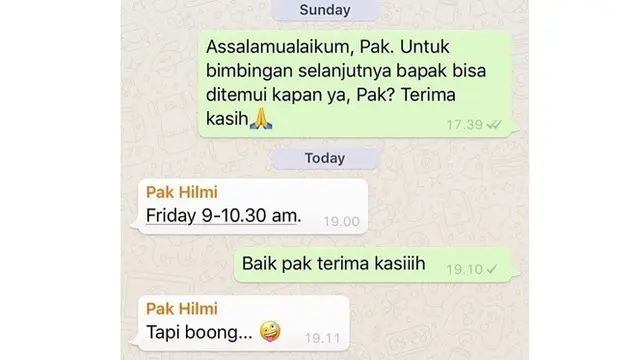 6 Chat Dosen Iseng ke Mahasiswa Ini Bikin Geregetan