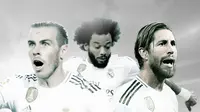 3 pemain Real Madrid: Gareth Bale, Marcelo dan Sergio Ramos. (Bola.com/Dody Iryawan)